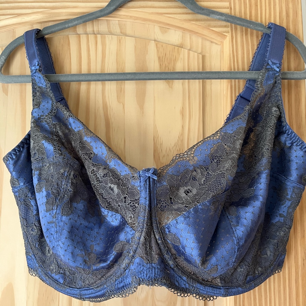 38j Panache Super Bra Blue And Grey Lace